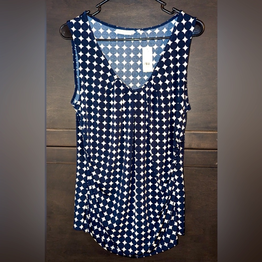 New York & CO NWT Geometric S/L Top Size XL